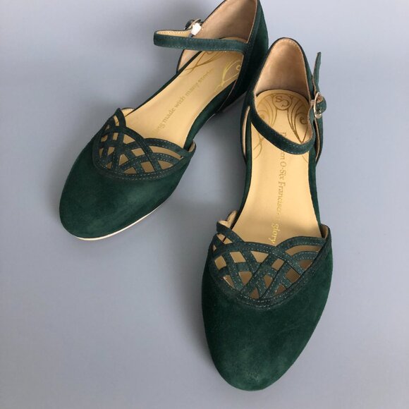 BNWT Charlie Stone 50's Serpente Flats in Emerald Green Size 35 EU - Picture 6 of 14